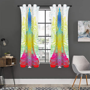 Colorful Buddha Lotus Print Curtain