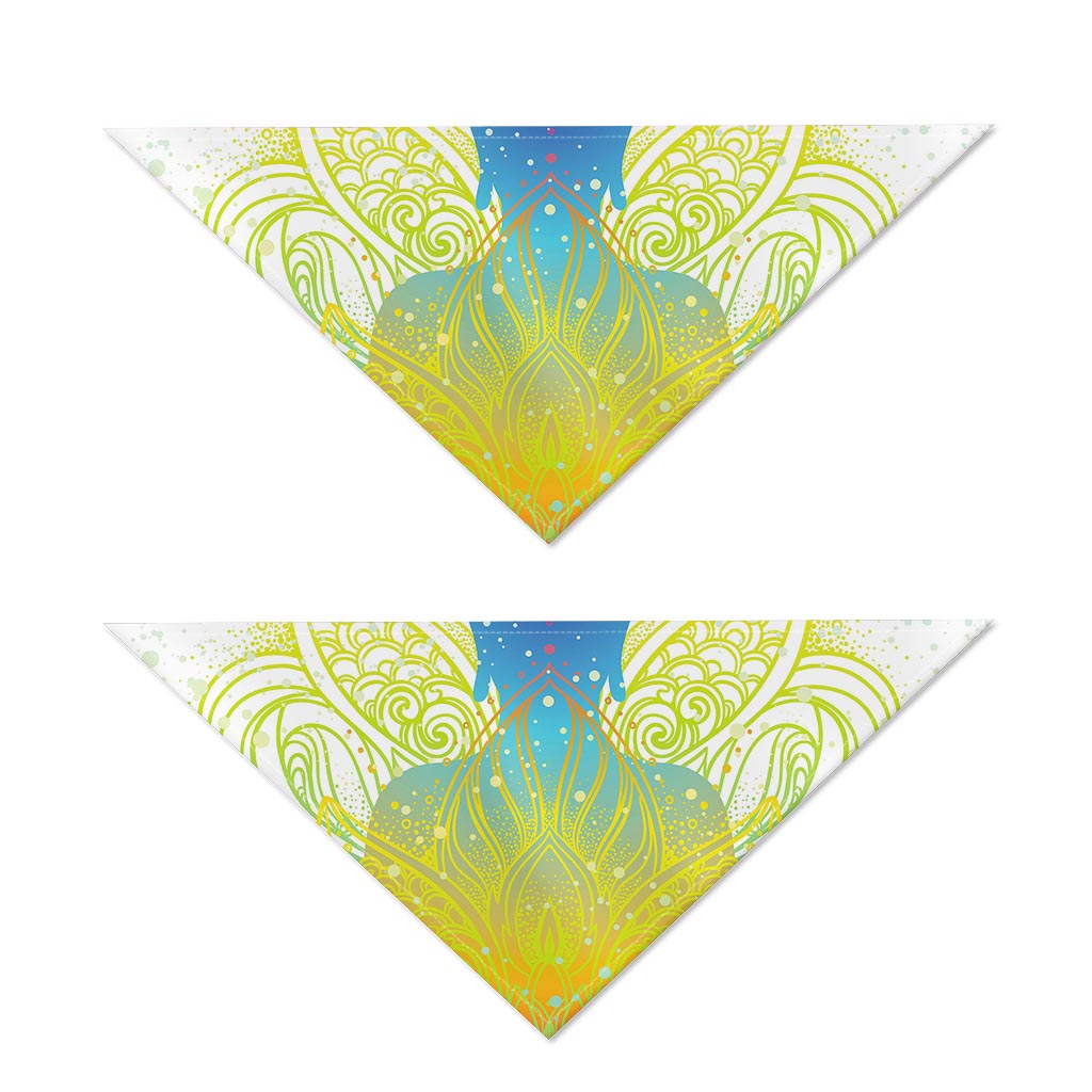 Colorful Buddha Lotus Print Dog Bandana