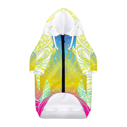 Colorful Buddha Lotus Print Dog Zip Up Hoodie