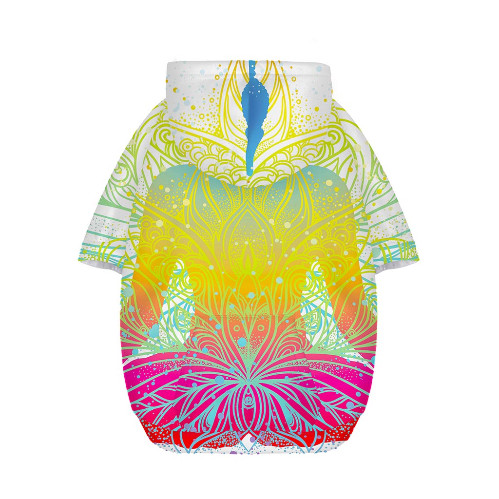 Colorful Buddha Lotus Print Dog Zip Up Hoodie