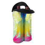 Colorful Buddha Lotus Print Double Neoprene Wine Tote