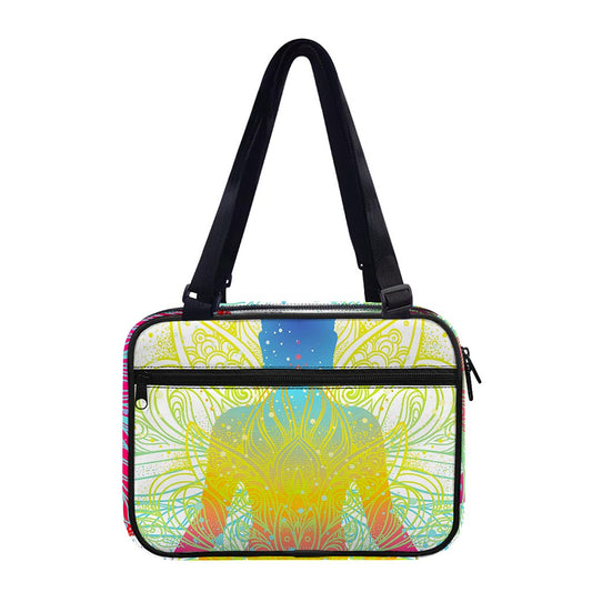 Colorful Buddha Lotus Print Double Strap Bible Bag