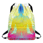 Colorful Buddha Lotus Print Drawstring Backpack