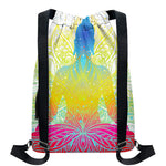 Colorful Buddha Lotus Print Drawstring Backpack