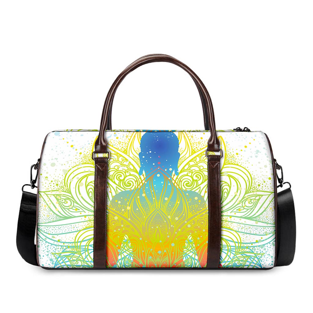 Colorful Buddha Lotus Print Duffle Bag