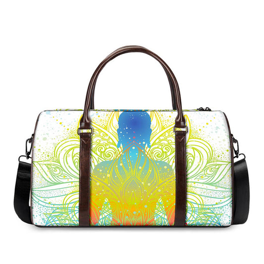 Colorful Buddha Lotus Print Duffle Bag