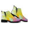 Colorful Buddha Lotus Print Flat Ankle Boots