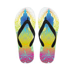 Colorful Buddha Lotus Print Flip Flops