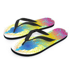 Colorful Buddha Lotus Print Flip Flops