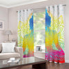 Colorful Buddha Lotus Print Grommet Curtains