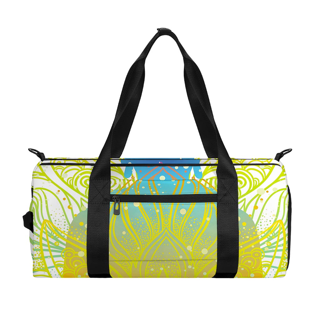 Colorful Buddha Lotus Print Gym Bag