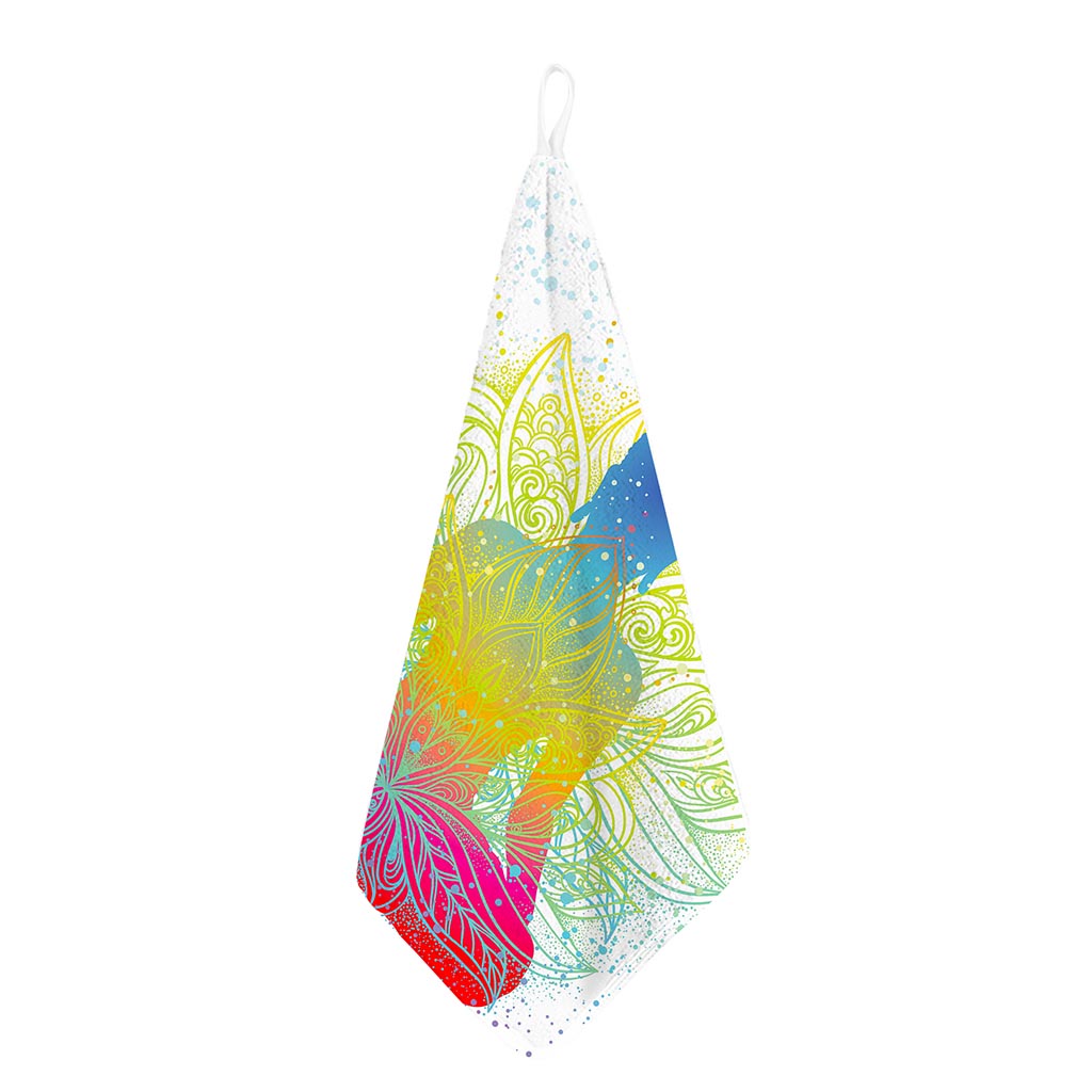 Colorful Buddha Lotus Print Hand Towel