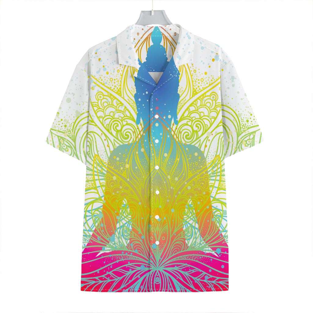 Colorful Buddha Lotus Print Hawaiian Shirt