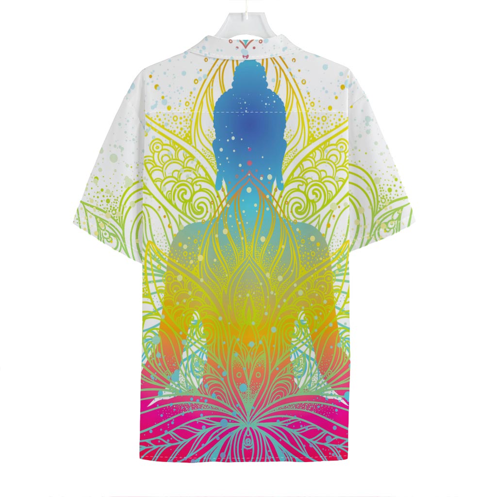 Colorful Buddha Lotus Print Hawaiian Shirt