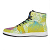 Colorful Buddha Lotus Print High Top Leather Sneakers