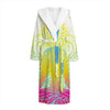 Colorful Buddha Lotus Print Hooded Bathrobe