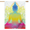 Colorful Buddha Lotus Print House Flag