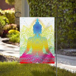 Colorful Buddha Lotus Print House Flag