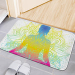 Colorful Buddha Lotus Print Indoor Door Mat