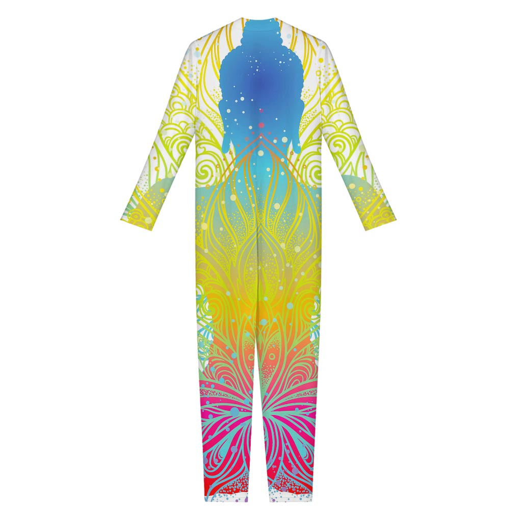 Colorful Buddha Lotus Print Jumpsuit