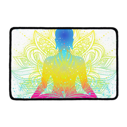Colorful Buddha Lotus Print Kitchen Mat