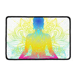 Colorful Buddha Lotus Print Kitchen Mat
