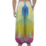 Colorful Buddha Lotus Print Lantern Pants