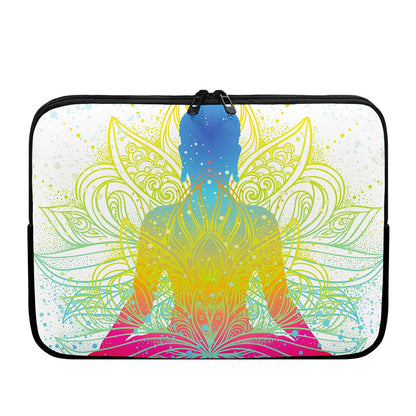 Colorful Buddha Lotus Print Laptop Sleeve