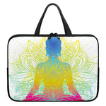 Colorful Buddha Lotus Print Laptop Sleeve With Handle