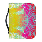 Colorful Buddha Lotus Print Leather Bible Cover