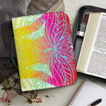 Colorful Buddha Lotus Print Leather Bible Cover