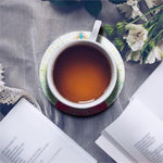 Colorful Buddha Lotus Print Leather Coaster Set