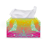 Colorful Buddha Lotus Print Leather Tissue Box Cover