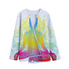 Colorful Buddha Lotus Print Long Sleeve Short Coat