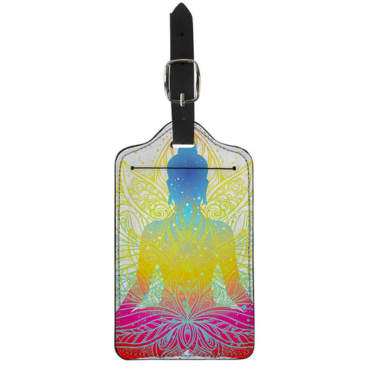 Colorful Buddha Lotus Print Luggage Tag