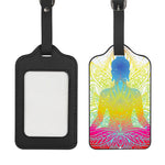 Colorful Buddha Lotus Print Luggage Tag