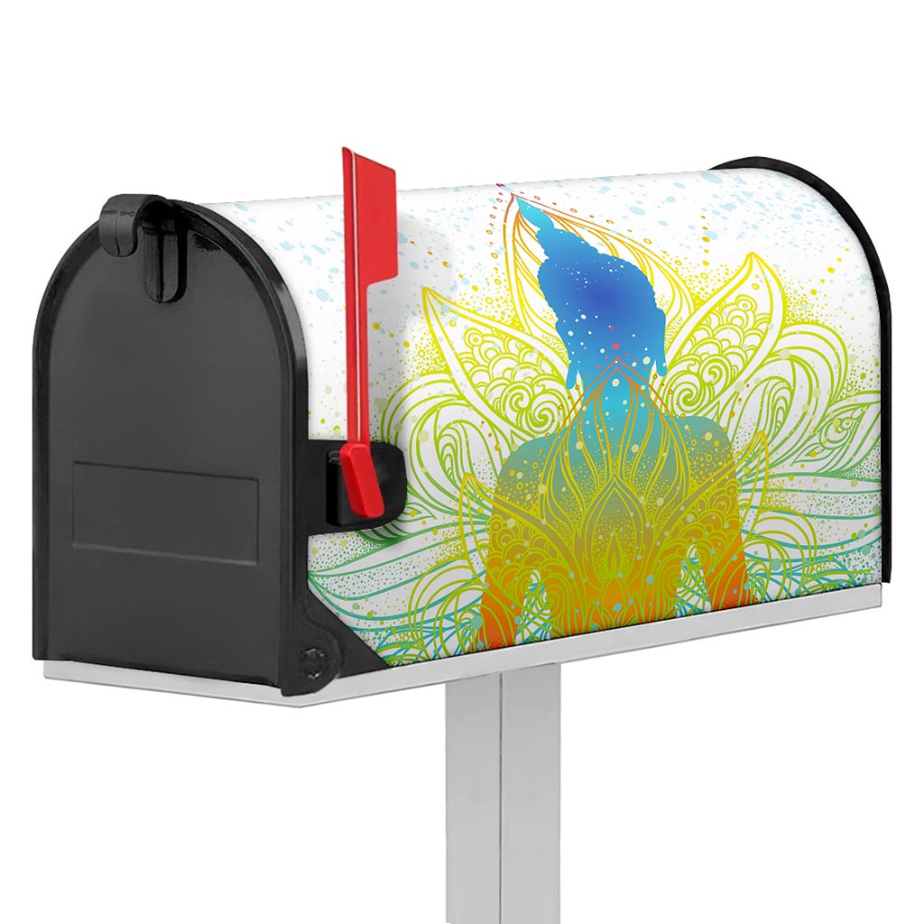 Colorful Buddha Lotus Print Mailbox Cover