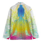 Colorful Buddha Lotus Print Men's Blazer