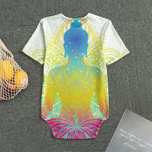 Colorful Buddha Lotus Print Men's Bodysuit