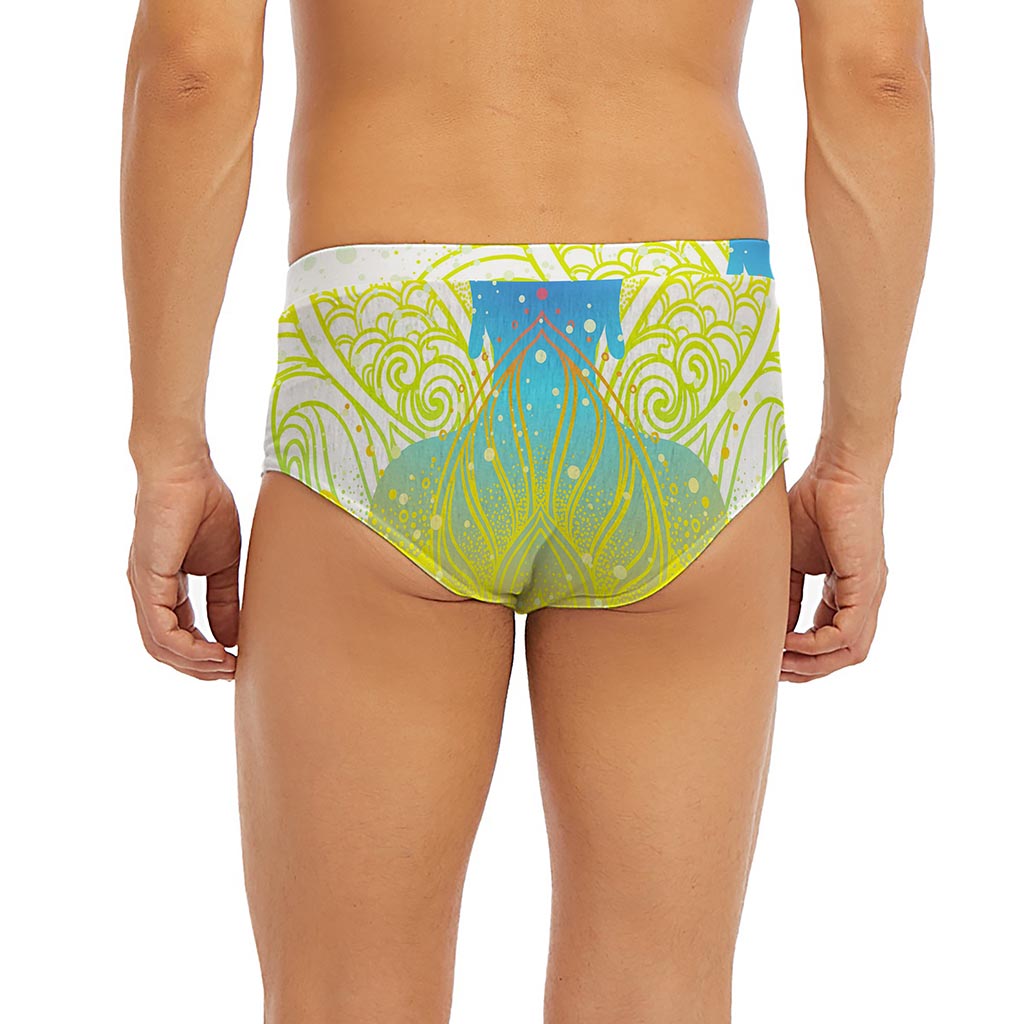 Colorful Buddha Lotus Print Men's Briefs