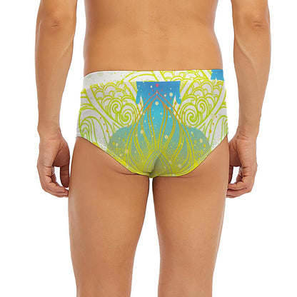 Colorful Buddha Lotus Print Men's Briefs