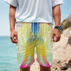 Colorful Buddha Lotus Print Men's Cargo Shorts