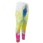 Colorful Buddha Lotus Print Men's Compression Pants