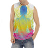 Colorful Buddha Lotus Print Men's Fitness Tank Top