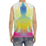 Colorful Buddha Lotus Print Men's Fitness Tank Top