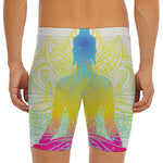 Colorful Buddha Lotus Print Men's Long Boxer Briefs