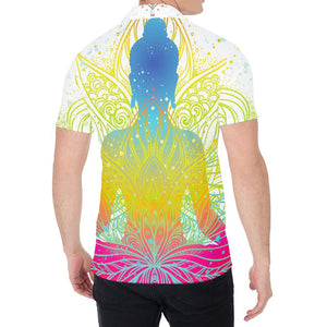 Colorful Buddha Lotus Print Men's Shirt