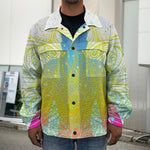 Colorful Buddha Lotus Print Men's Shirt Jacket