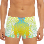 Colorful Buddha Lotus Print Men's Short Boxer Briefs