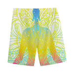 Colorful Buddha Lotus Print Men's Sports Shorts